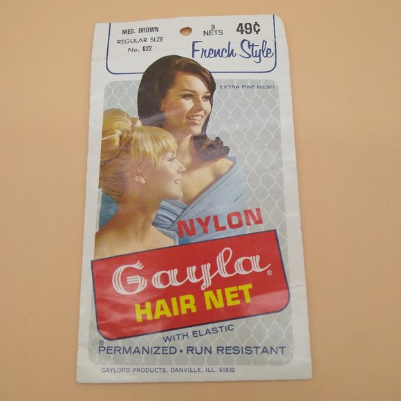 Vintage Gayla Nylon Hair Net French Style - Medium Brown Regular Size No.622 NIP - Picture 1 of 3